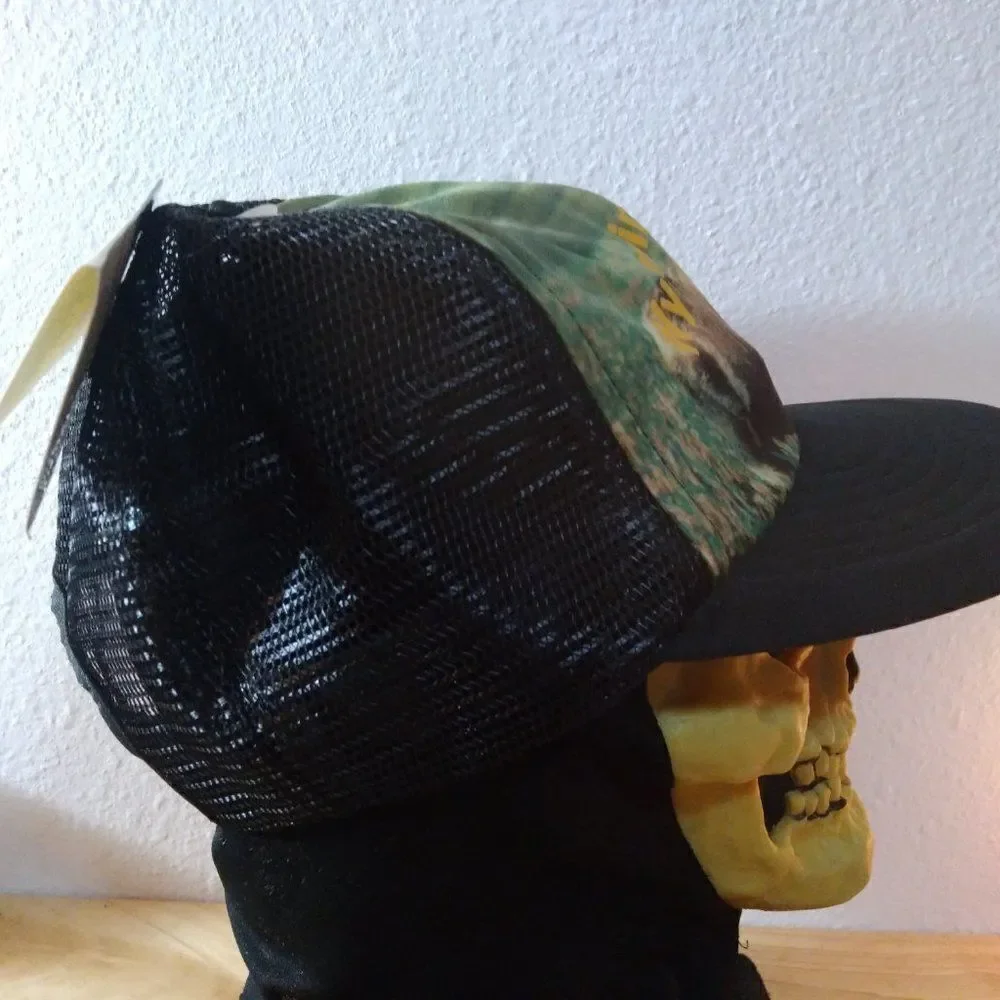 NWT Vintage Wyoming Moose Photo Snap Back Trucker Hat